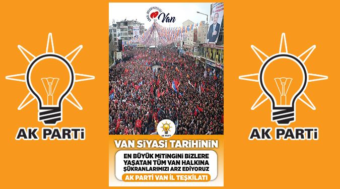 AK PARTİ VAN HALKINA TEŞEKKÜR ETTİ